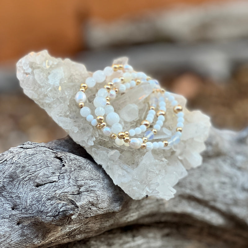 Gold Crystal Moonstone Bracelet
