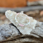 Silver Rose quartz Crystal  Bracelet