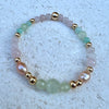 Gold Rose quartz & Prehnite Crystal  Bracelet