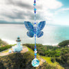 Blue Fantasy hand made butterfly crystal suncatcher by Kylee Joy