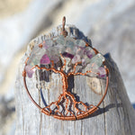 crystal and copper Tree of Life pendant, artisan crafted in Byron Bay, NSW by Thias Miller.