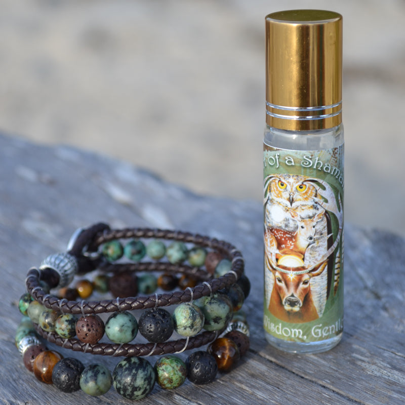 Heart of a Shaman Essential Oil Bracelet Stack of 2