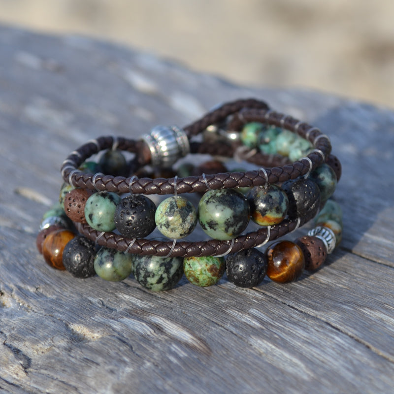 Heart of a Shaman Essential Oil Bracelet Stack of 2
