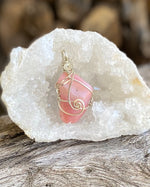 Pink Andean Opal pendant necklace