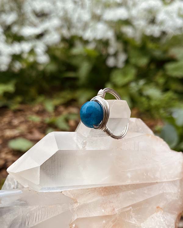 Sterling Silver Blue Apatite Ring