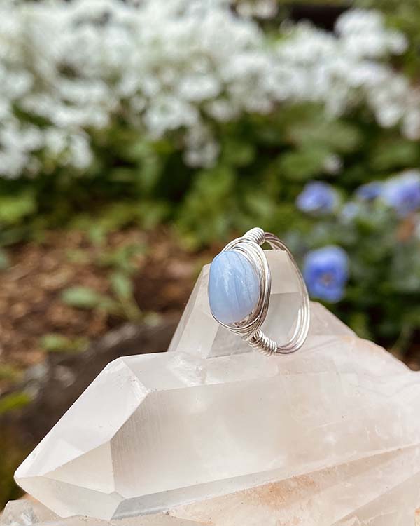 Sterling Silver Blue Lace Agate Ring