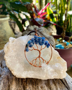 Blue Kyanite Tree of Life pendant necklace