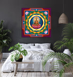 giclee print by visionary Artist Kylee Joy from Byron Bay, Painting of Goddess Lakshmi in a shri Yantra  Edit alt text
