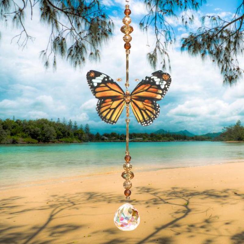 Monarch hand made  butterfly crystal suncatcher by Kylee Joy