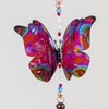 Pink Techno hand made butterfly crystal suncatcher by Kylee Joy