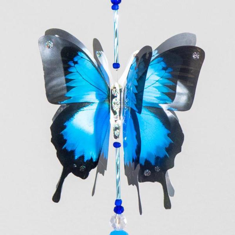 Blue Ulysses hand made butterfly crystal suncatcher by Kylee Joy