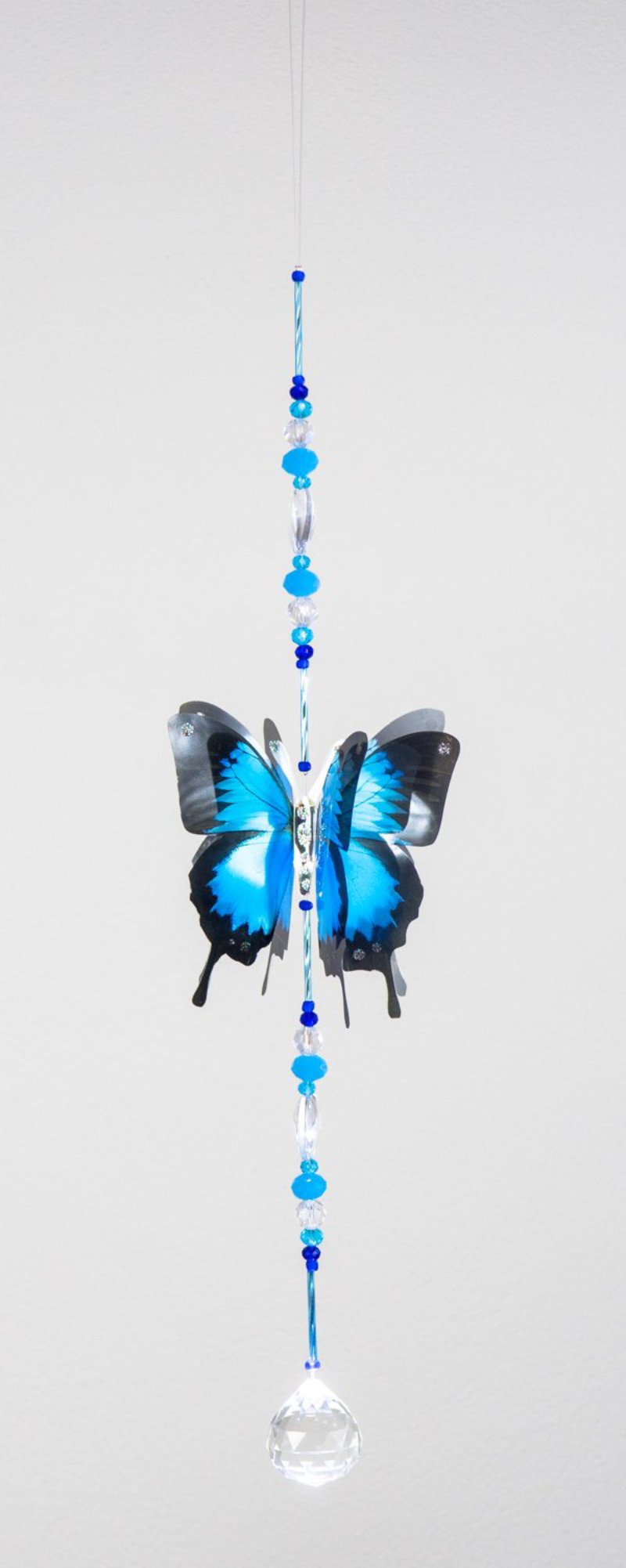Blue Ulysses hand made butterfly crystal suncatcher by Kylee Joy