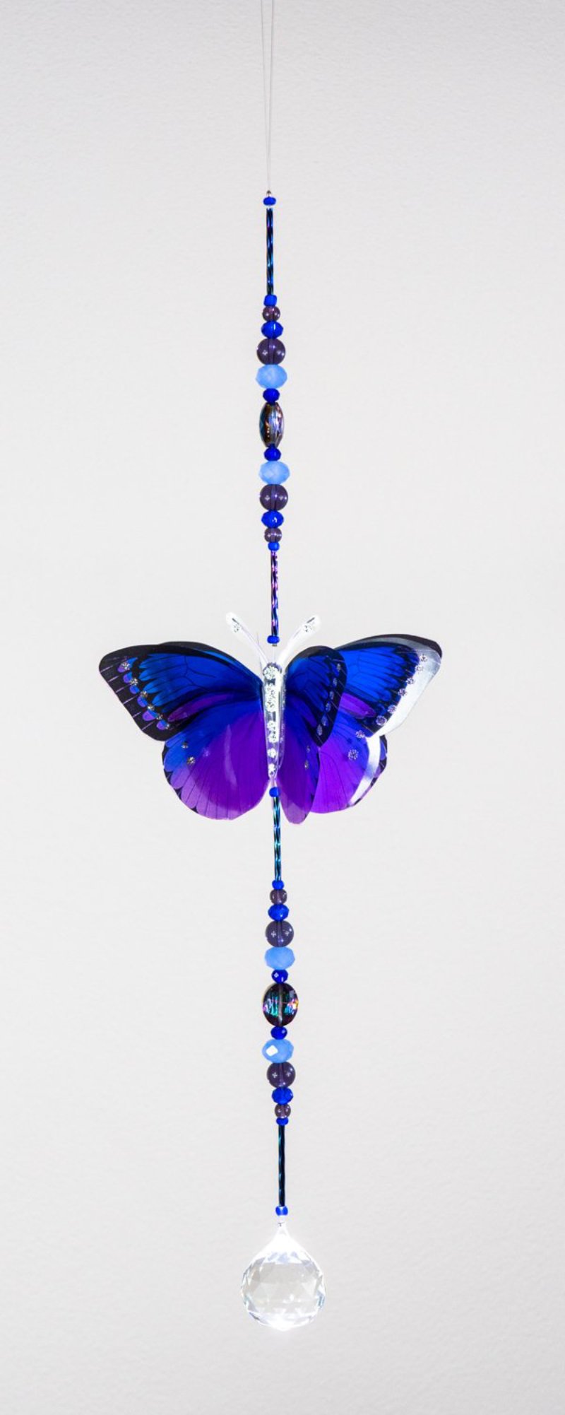 Midnight Blue hand made butterfly crystal suncatcher by Kylee Joy