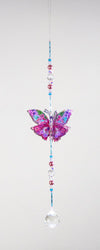 French Pink hand made butterfly crystal suncatcher by Kylee Joy