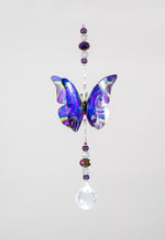 Purple Techno hand made butterfly crystal suncatcher by Kylee Joy