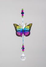 Rainbow hand made butterfly crystal suncatcher by Kylee Joy