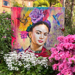 giclee print by visionary Artist Kylee Joy from Byron Bay, Painting of Frida Kahlo with flowers, called Bold and Beautiful