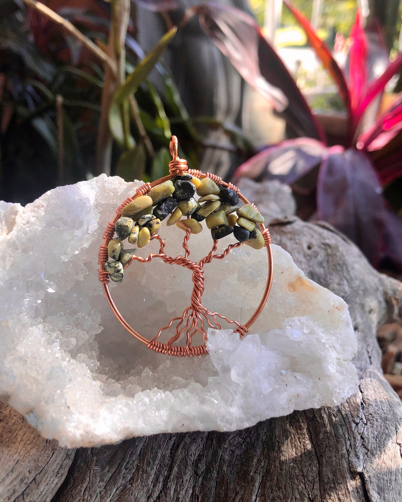 serpentine tree of life pendant, hand made