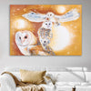 "MOONLIGHT SYMPHONY" A trio of Barn Owls and a Celestial Ballet.